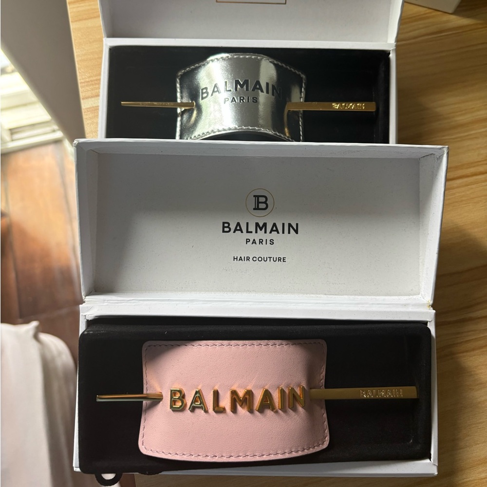 Balmain Pink and Silver Hair Accessories Set